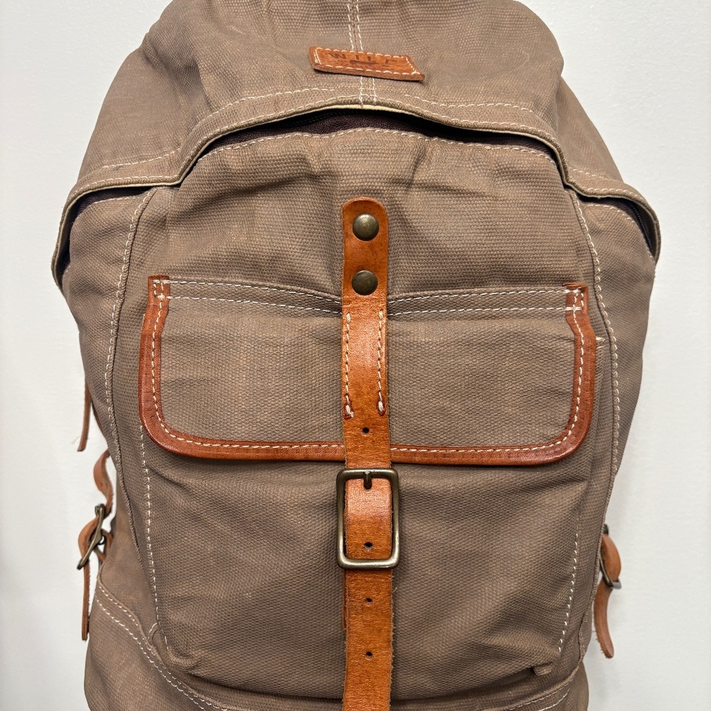 Will Canvas and Leather Backpack with pillows